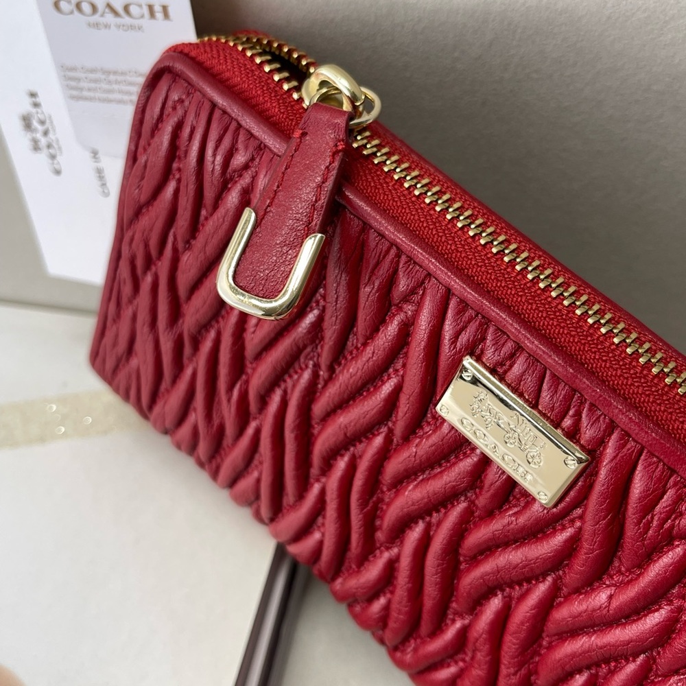 (new+tag) Coach twist leather accordion zip around wallet clutch - Picture 7 of 12